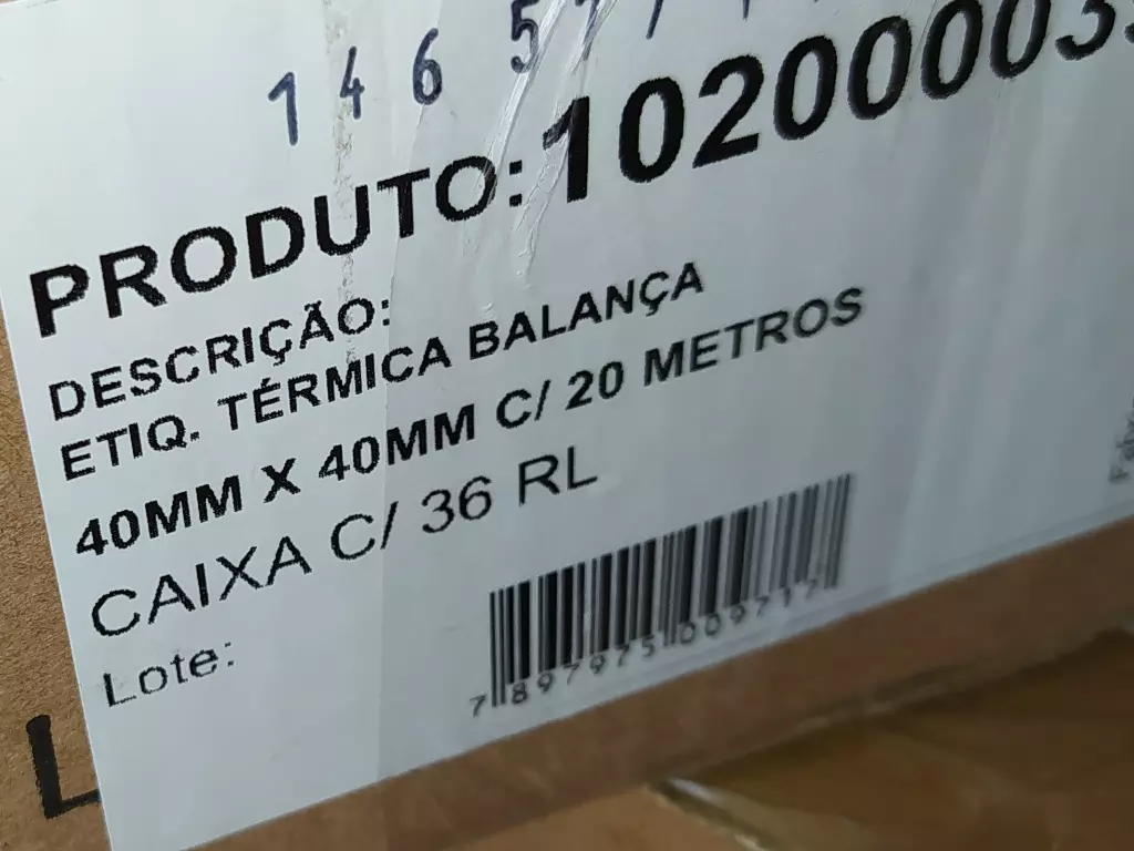 Etiqueta Térmica Balança 40x40 20M CX36 3