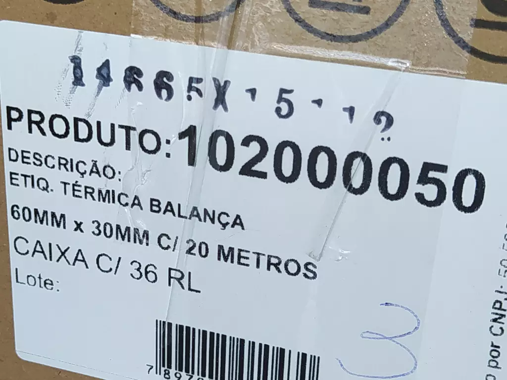 Etiqueta Térmica Balança 60x30 20M CX 36 3