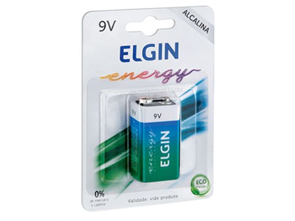 PILHA BATERIA 9V ZINCO ALCALINA BLISTERS ELGIN